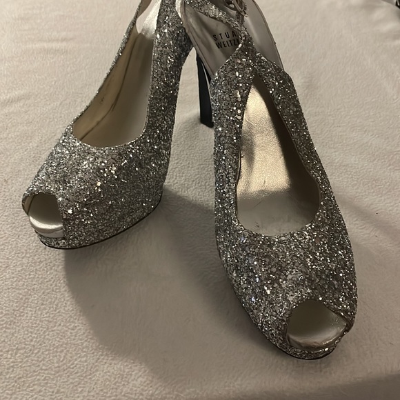 Stuart Weitzman Avalon Glitter High Heel Pumps Size 10 - Picture 8 of 8